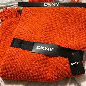 Dkny Throw /Blanket Paprika color orange 50inx60in